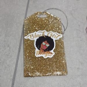 🎒🧳Gold Glitter 'Black Girl Magic' Luggage/Backpack Tag